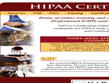 Tablet Screenshot of hipaacertificationonline.com